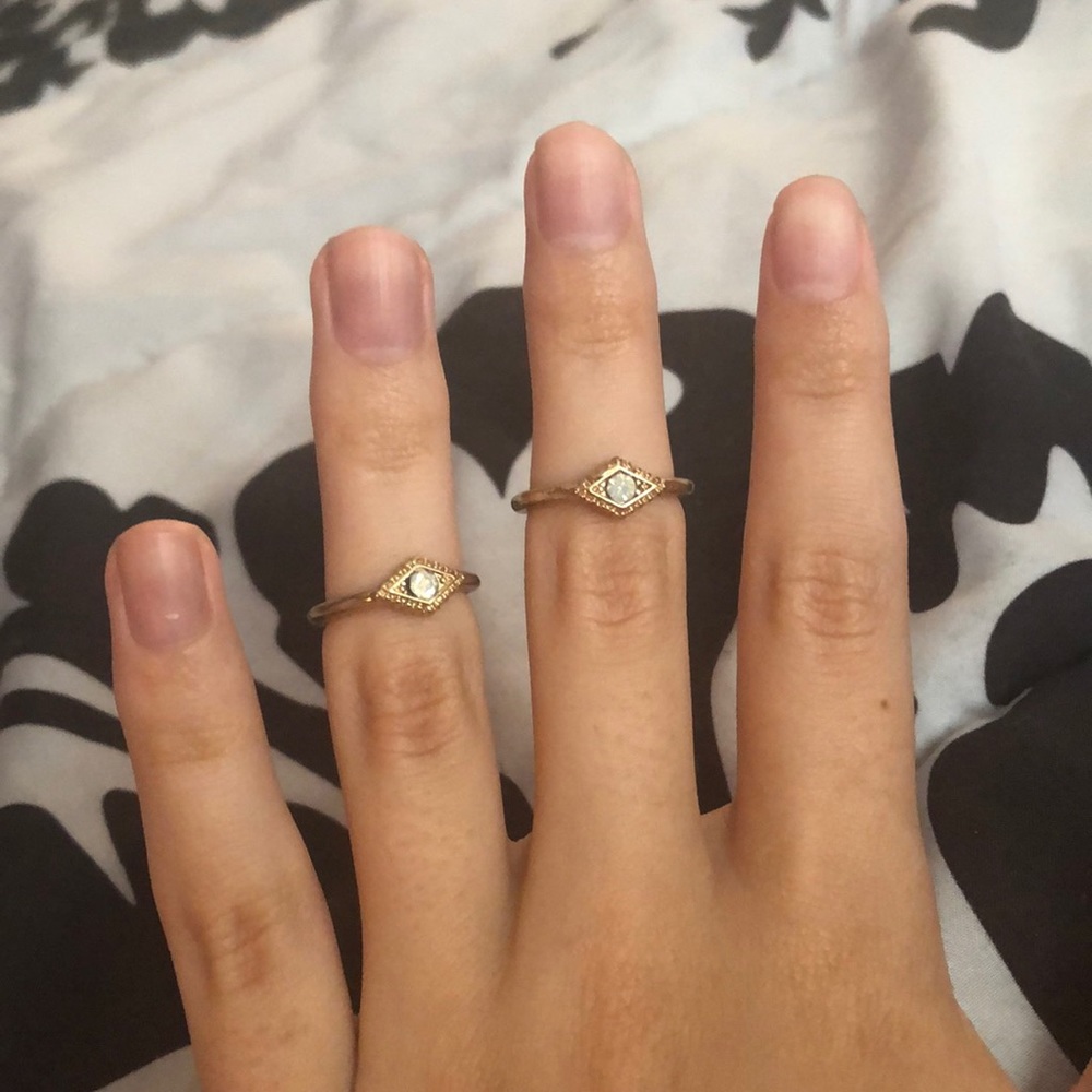 Three Gold Midi Rings - Picture 2 of 3
